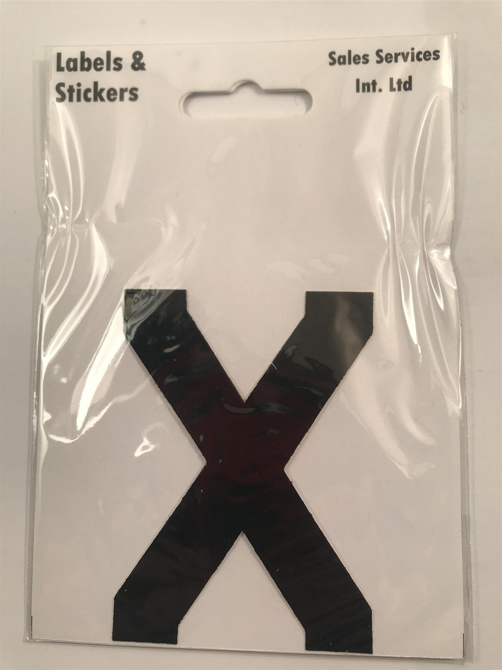 Black Letter X Self Adhesive Waterproof Sticker 8 x 6cm