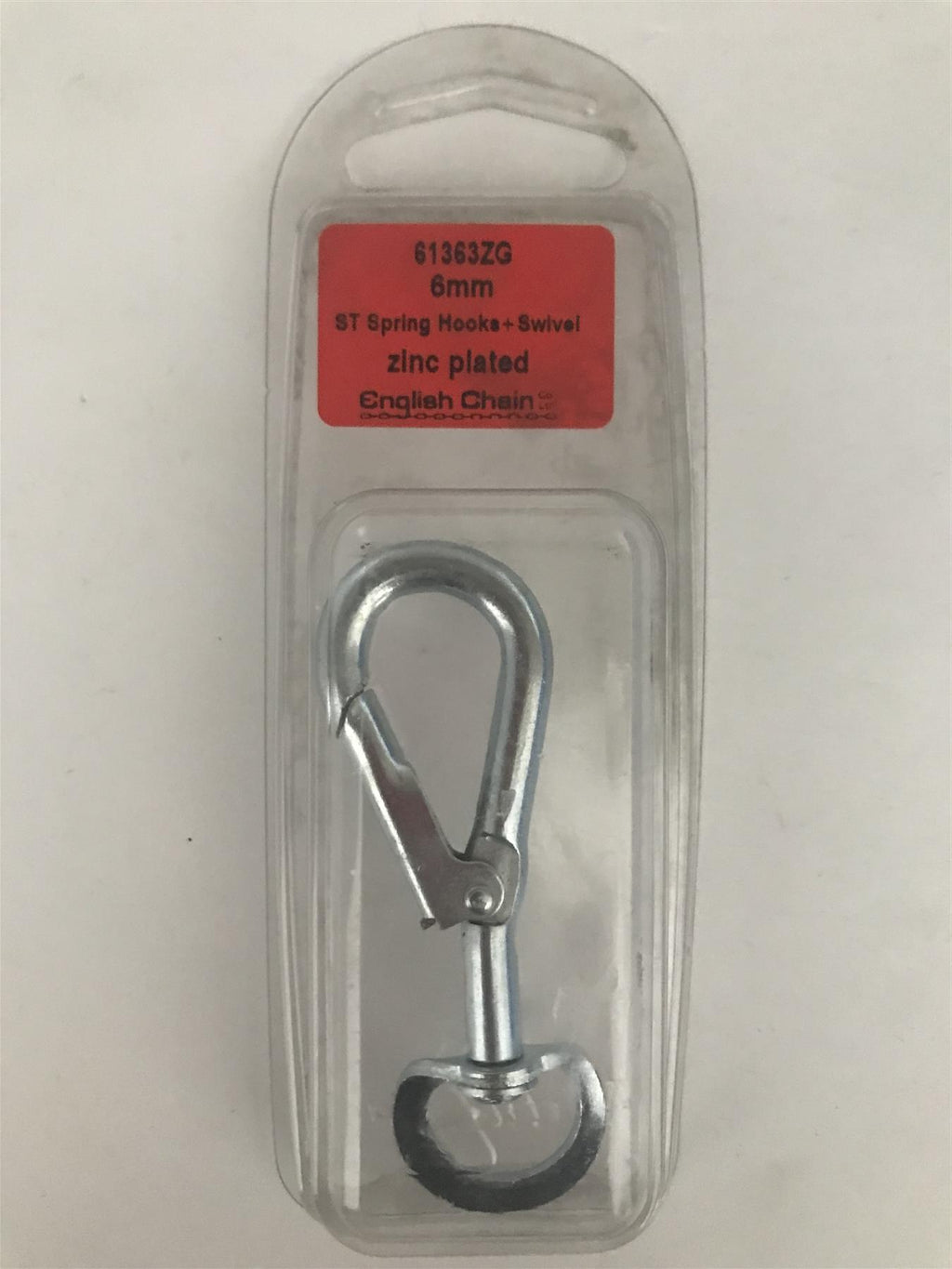 Spring Hook & Swivel 6mm Zinc Plated  61363ZG