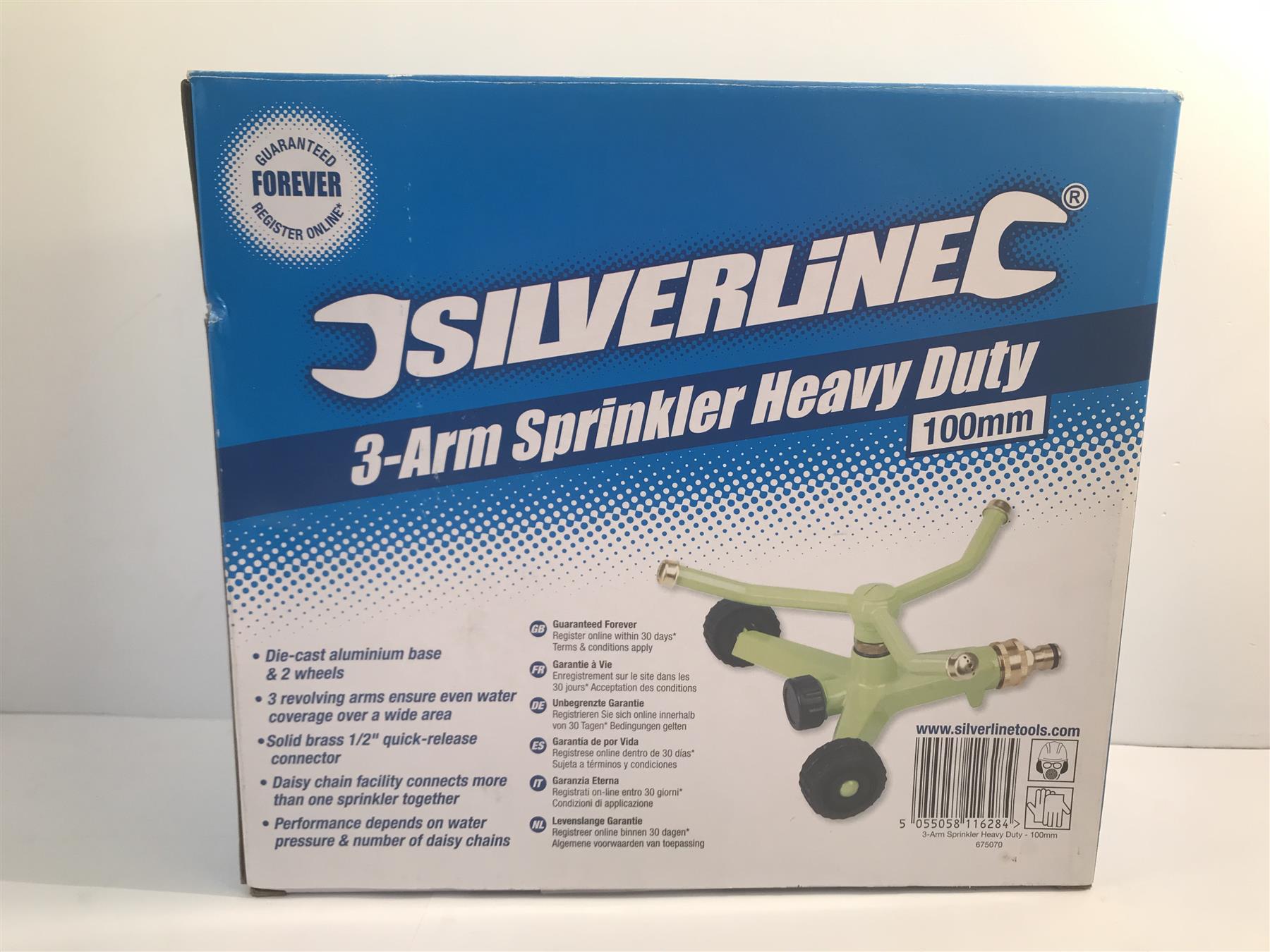 Silverline 675070 3-Arm Sprinkler Heavy Duty 100 mm