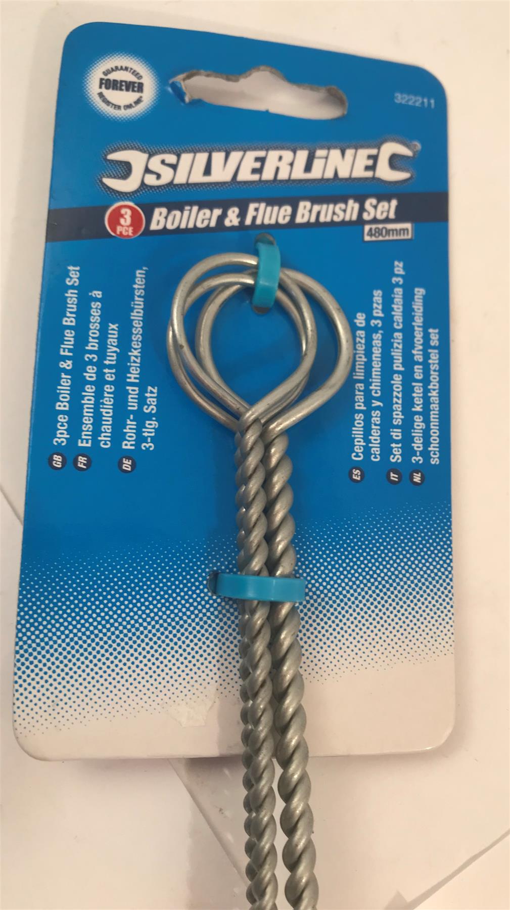 Silverline 3pc Boiler & Flue Brush Set 480mm   322211