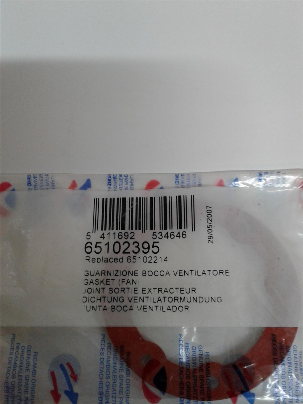 NEW ARISTON GASKET FAN 65102395