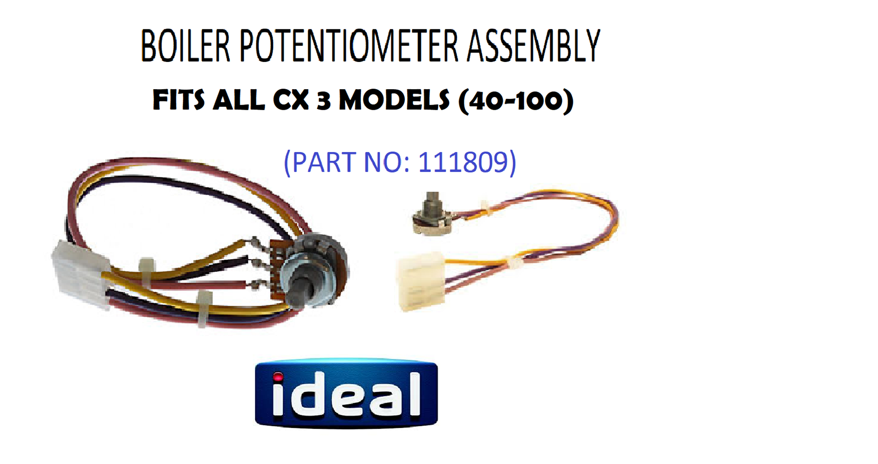 NEW Ideal Potentiometer ASSEMBLY 111809 CONCORD BOILER CX 40-100