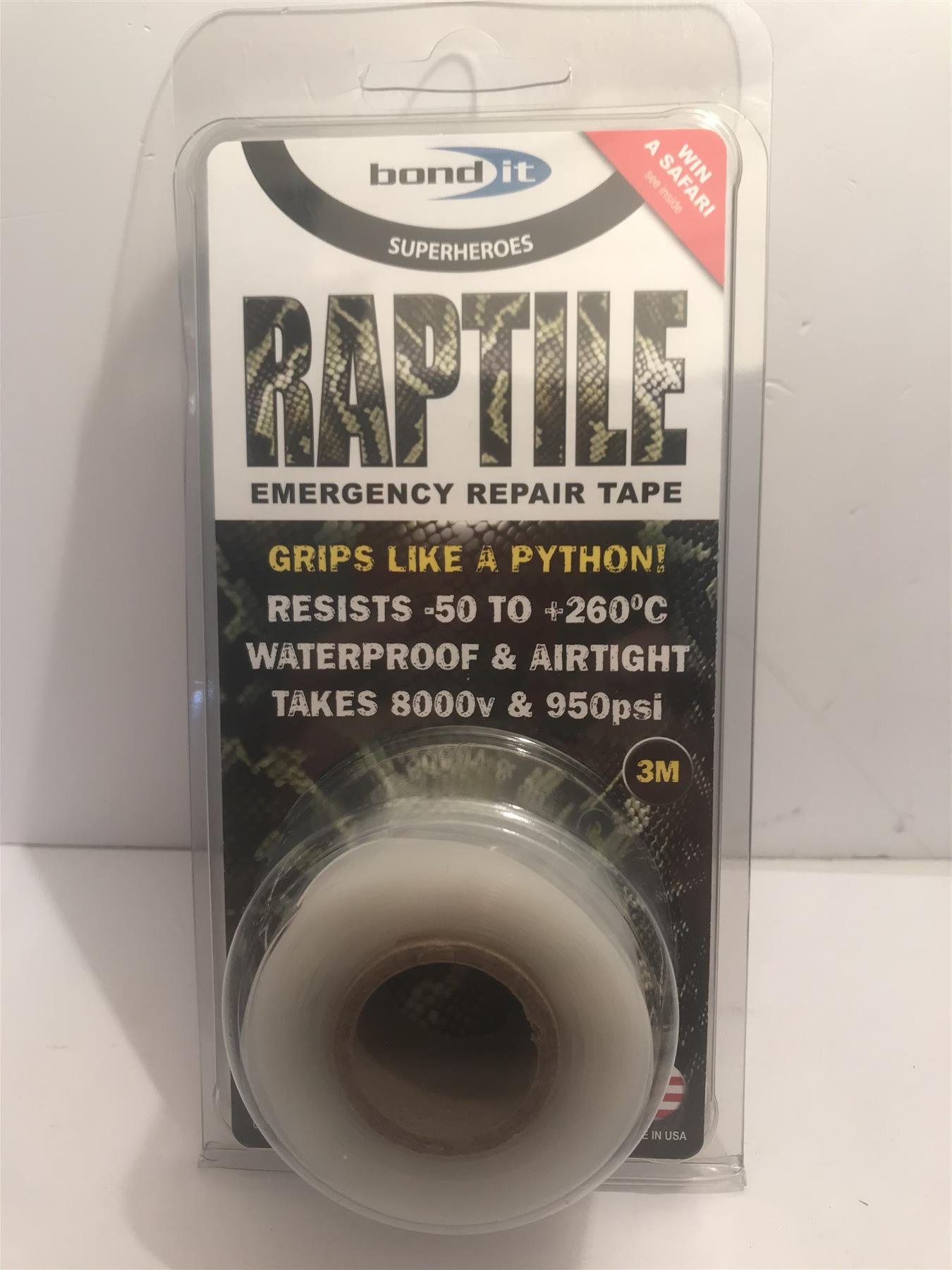 Raptile Emergency Repair Tape 3m - Clear - Waterproof and Airtight
