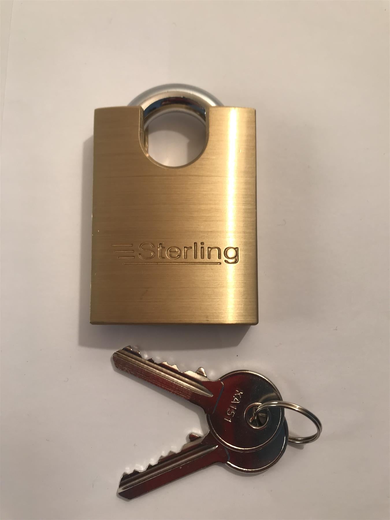 Sterling Brass Padlock 5 Pin 50mm Hardened Steel Closed Shackle