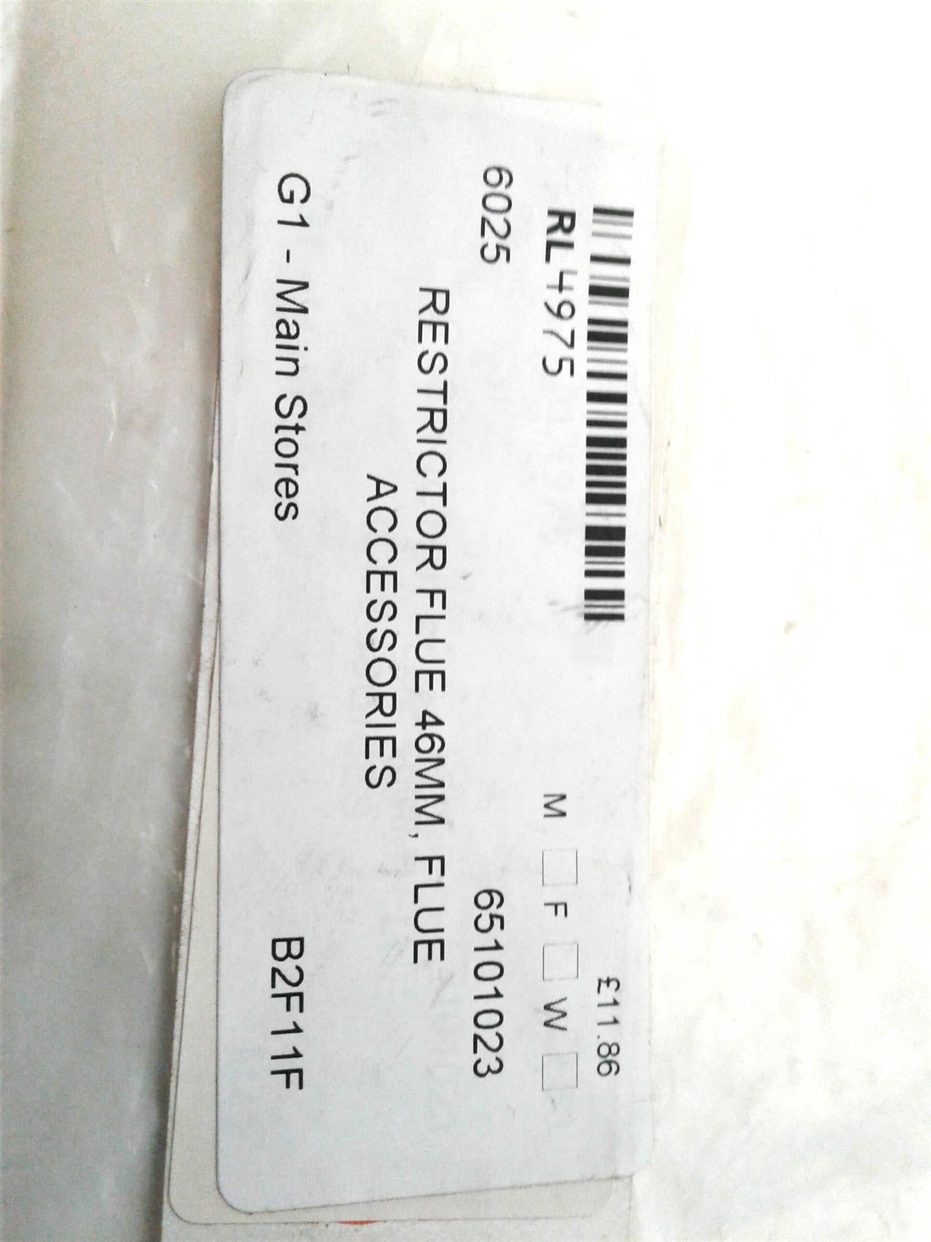 RESTRICTOR FLUE 46MM 65101023