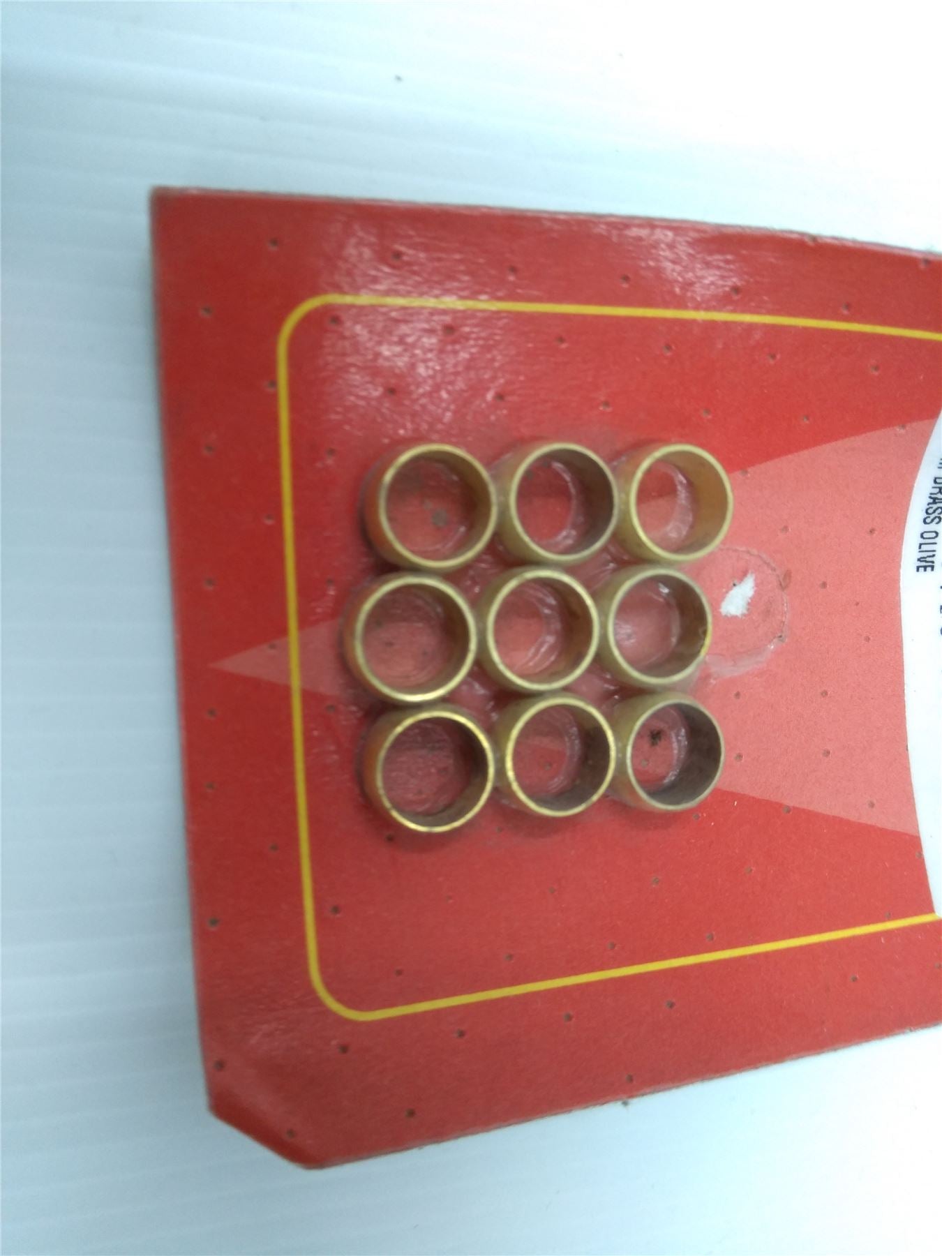 NEW CENTER BRAND 100mm BRASS OLIVES - PACK OF 9