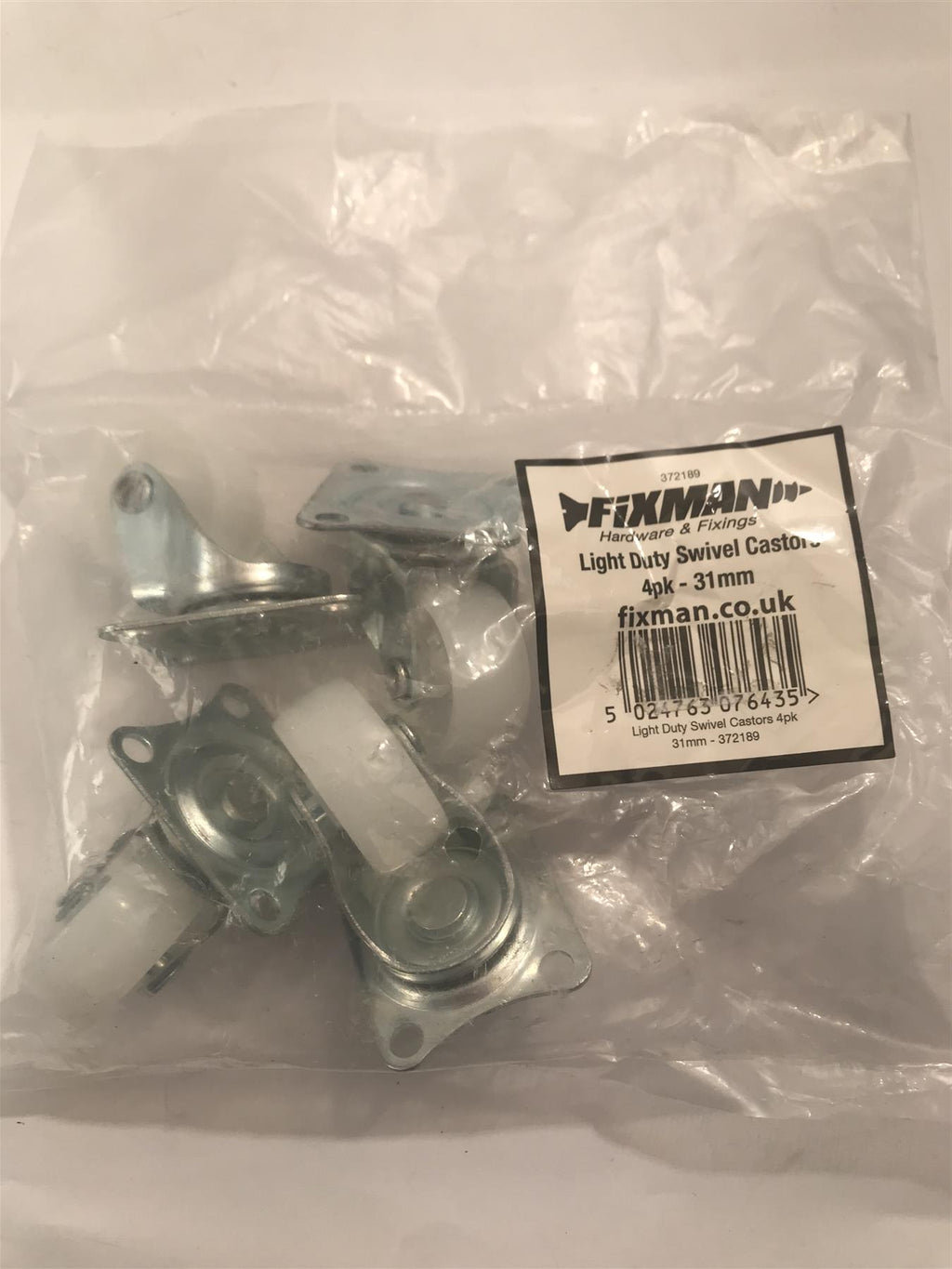 Fixman Light Duty Swivel Castors 4pk 31 mm  372189