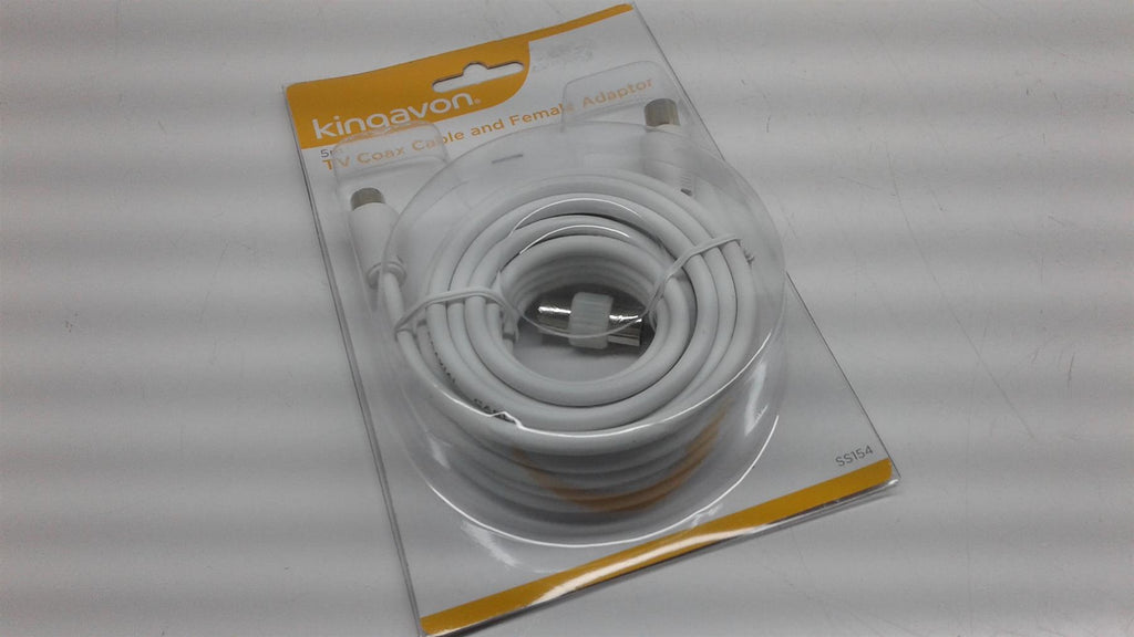 5 Metres TV Coax Cable And Female Adaptor | Double Ended Female Socket Adaptor