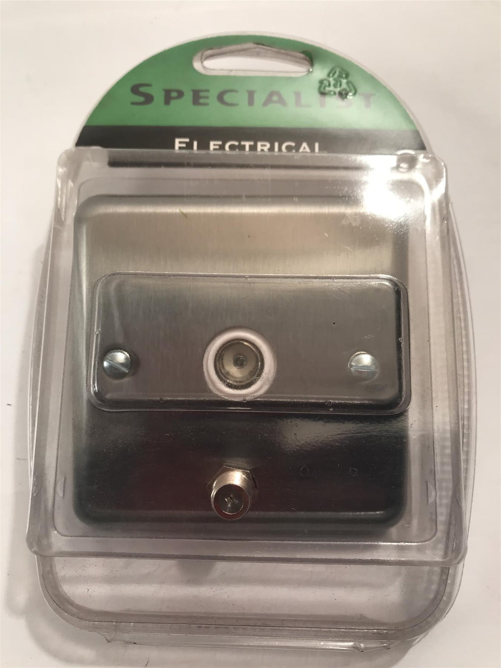 Specialist TV Satellite Socket Satin Chrome White Insert  SEMS33W