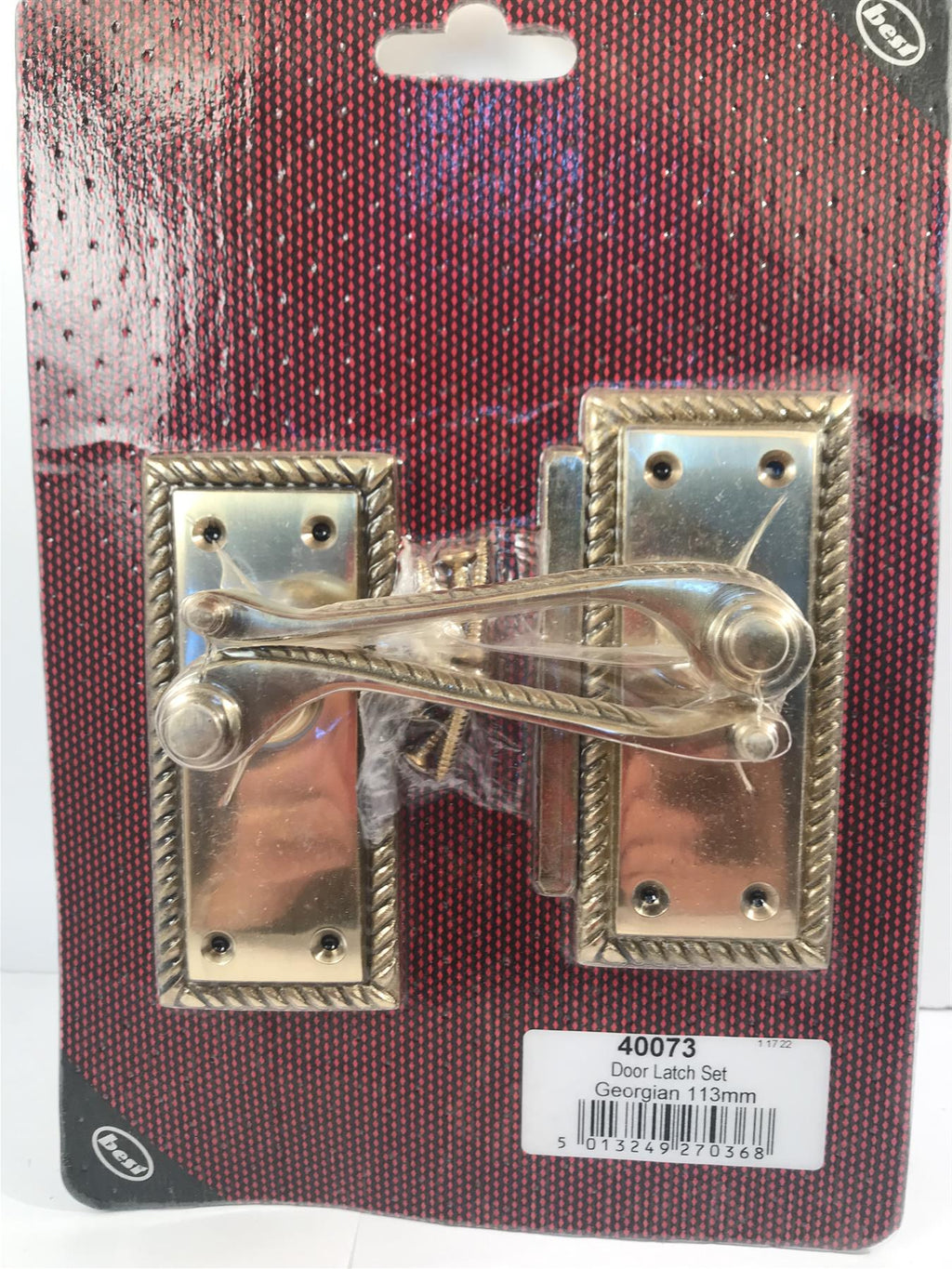 Georgian Brass Door Latch Set 113mm x 50mm 40073