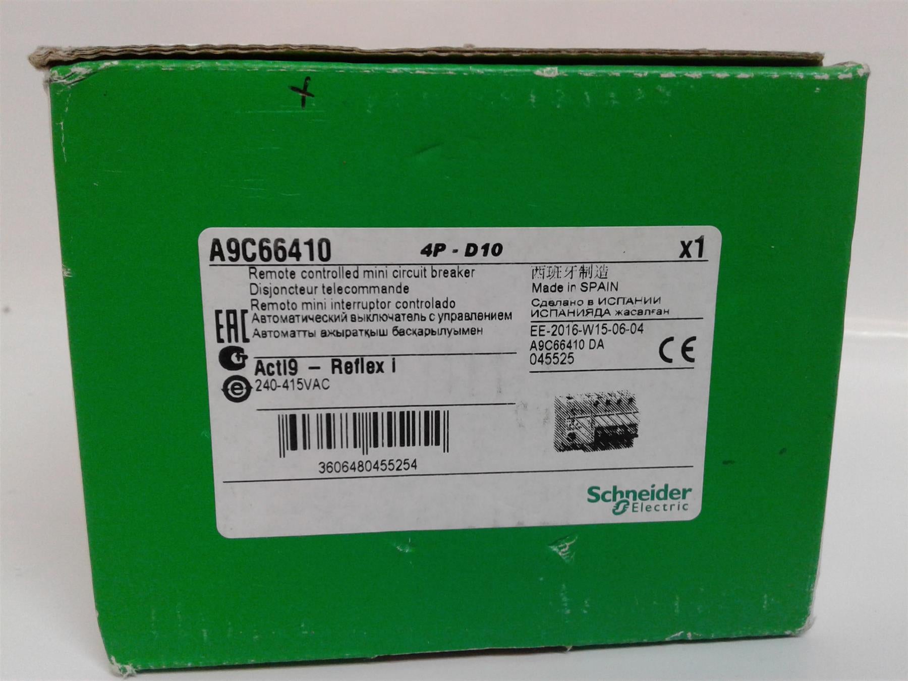 NEW Schneider Electric A9C66410 Circuit Breaker Reflex iC60H Ti24 10A 4P