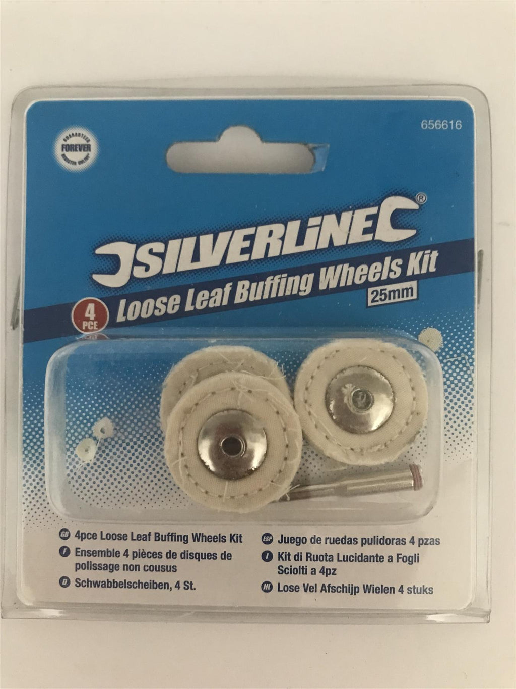 Silverline 4pc Loose Leaf Buffing Wheels Kit  25mm  656616