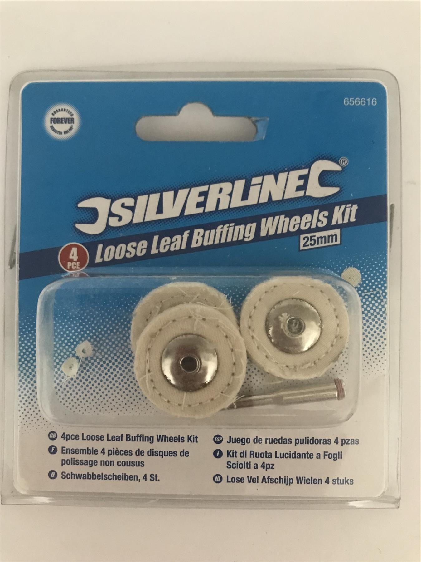 Silverline 4pc Loose Leaf Buffing Wheels Kit  25mm  656616