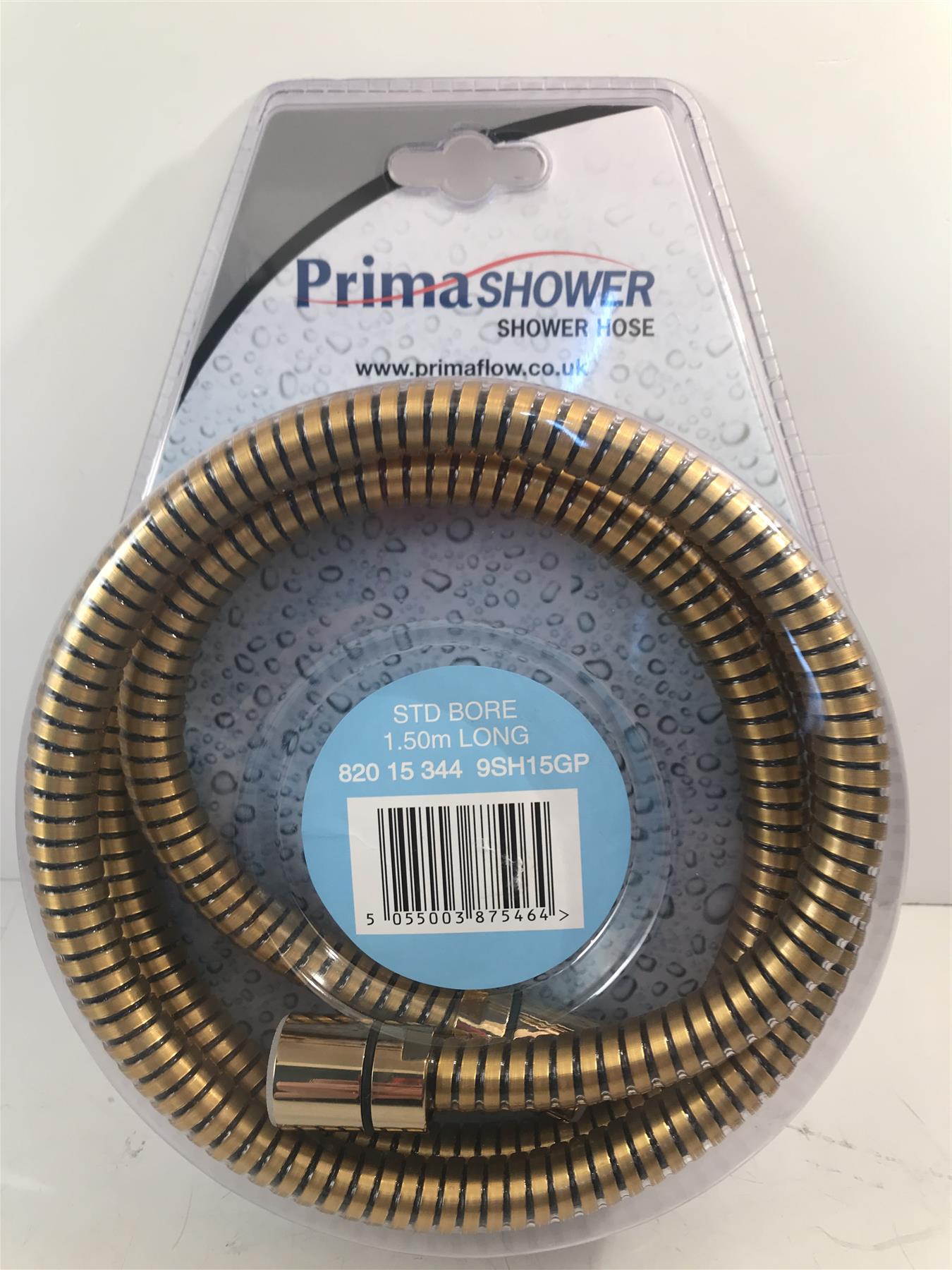 Prima Gold Shower Hose STD Bore 1.5m  820 15 344 9SH15GP