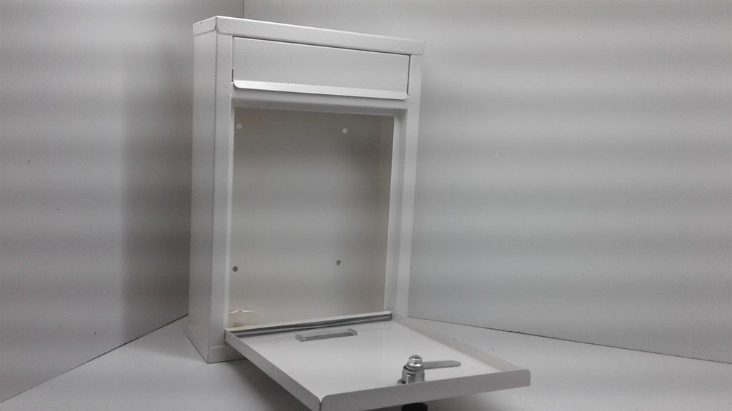 New Ashley White Mail Box Heavy Duty Steel Plated Body MB201 2 keys