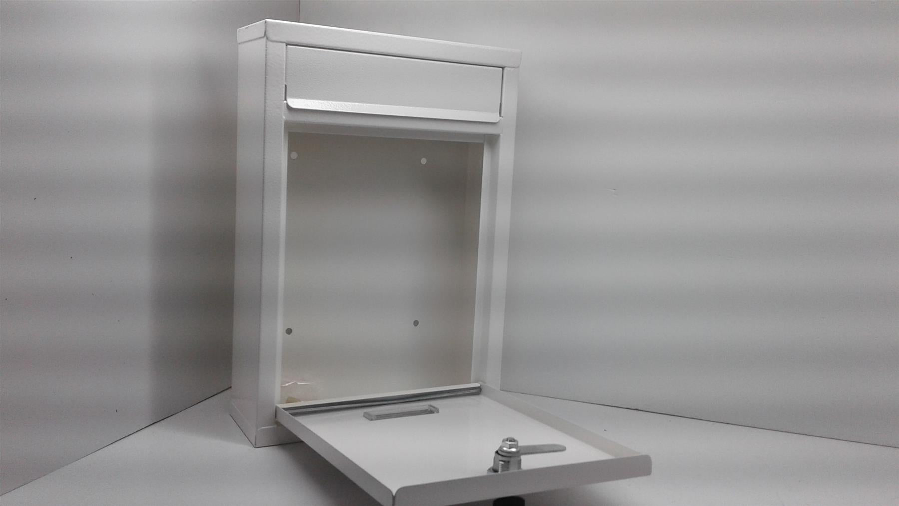 New Ashley White Mail Box Heavy Duty Steel Plated Body MB201 2 keys