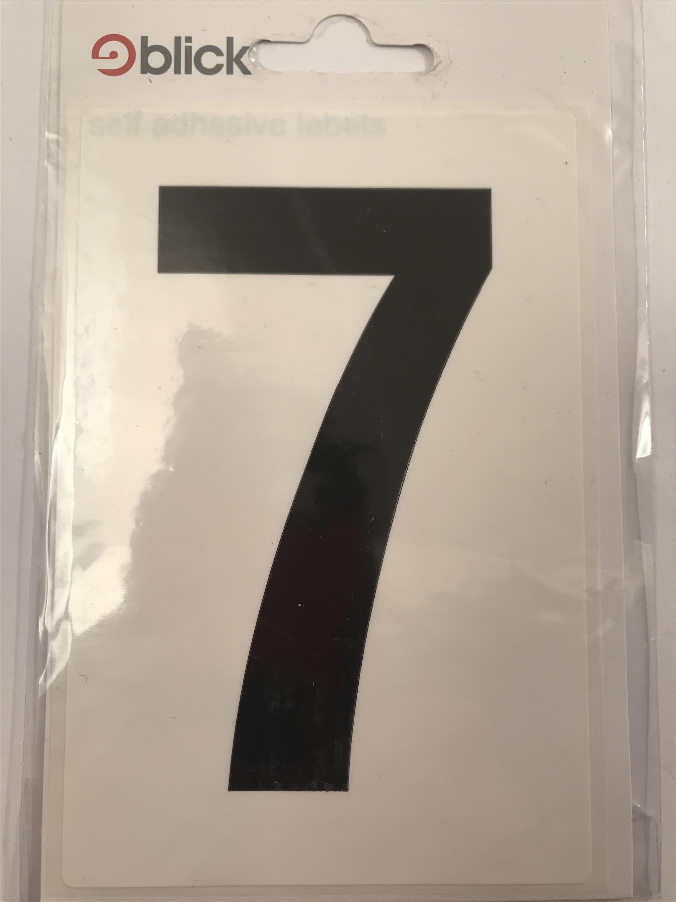 Blick Wheelie Bin Number 7 Black on White Self Adhesive Label 5" x 3 1/2"