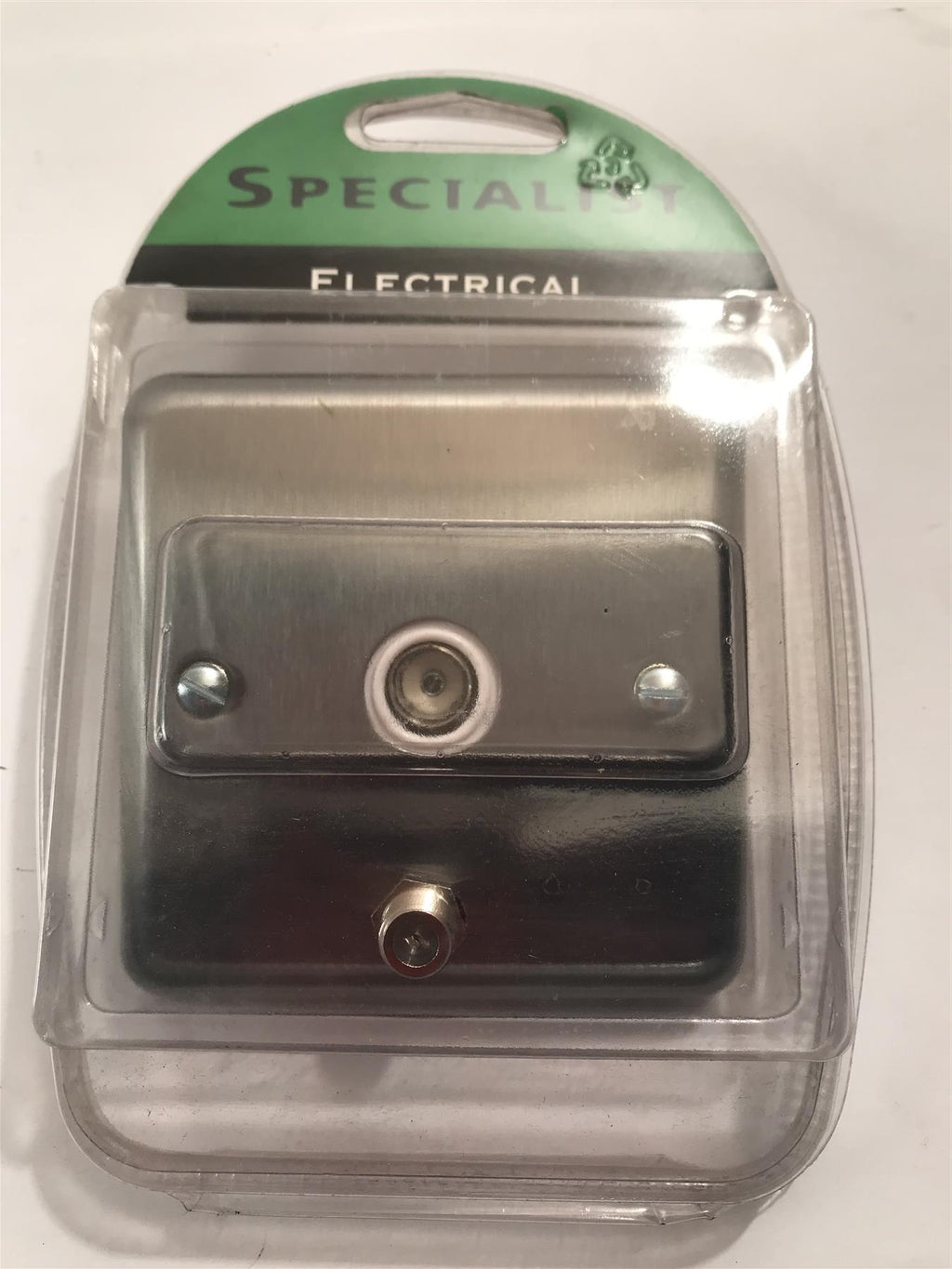 Specialist TV Satellite Socket Satin Chrome White Insert  SEMS33W