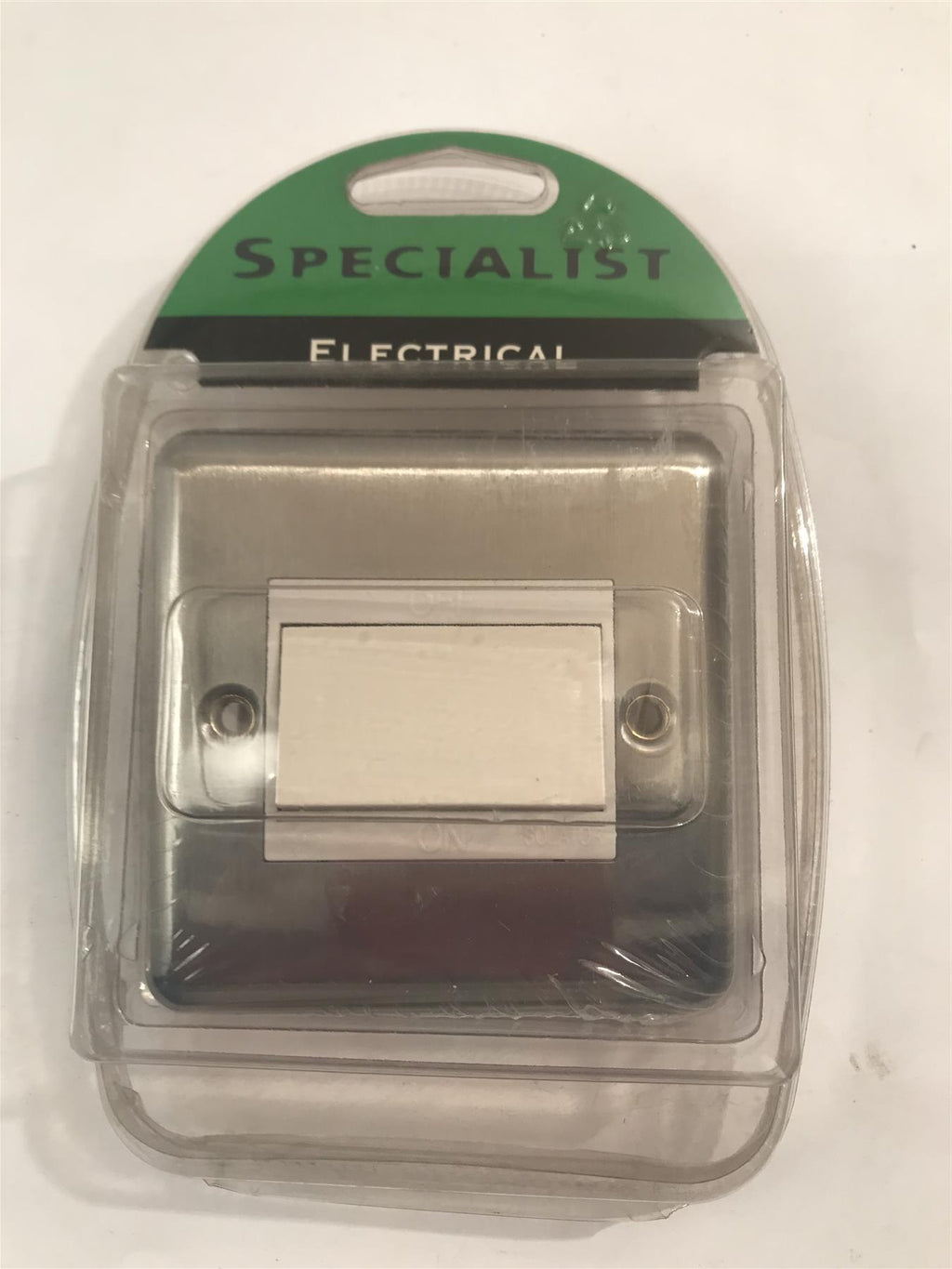 Specialist Fan Isolator Switch Matt Steel White Insert SEMS15W
