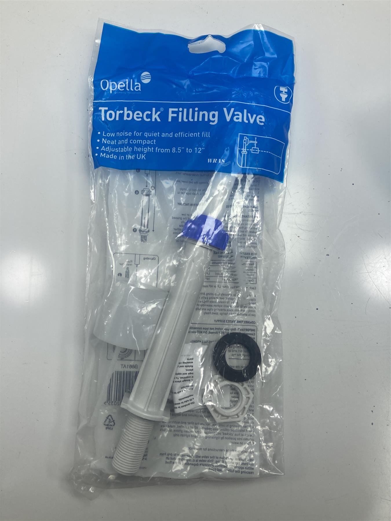 Torbeck Toilet Cistern Fill Valve Bottom Entry Adjustable Height B661AT