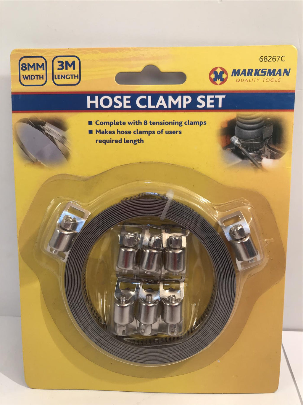 Marksman 3m X 8mm Metal Band Hose Clamp Kit with 8 Tension Clamps 68267C