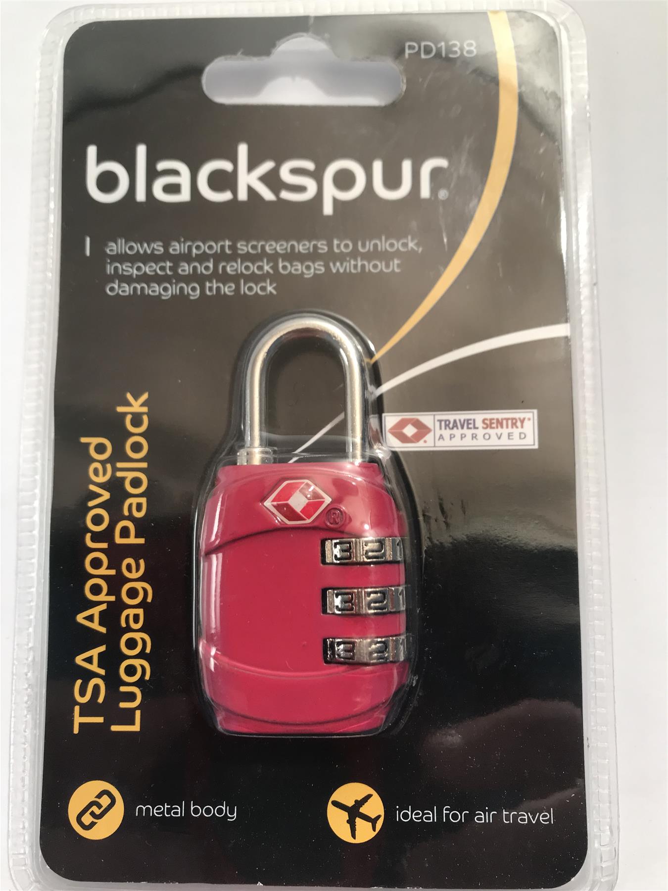 3 Digit Combination TSA Approved Metal Body Luggage Suitcase Padlock PD138