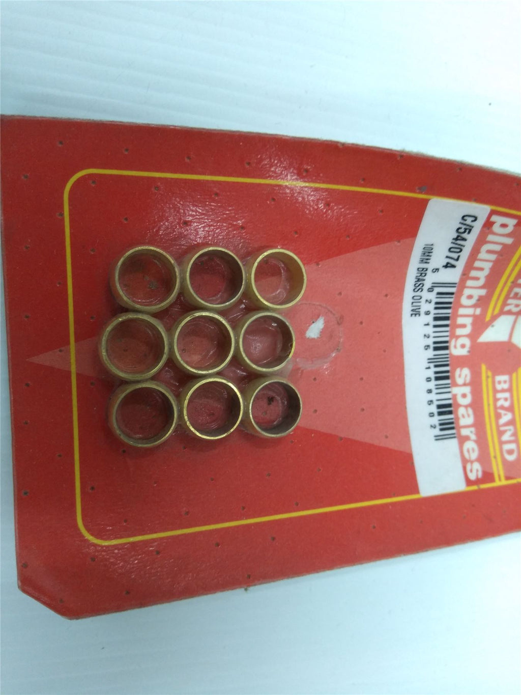 NEW CENTER BRAND 100mm BRASS OLIVES - PACK OF 9