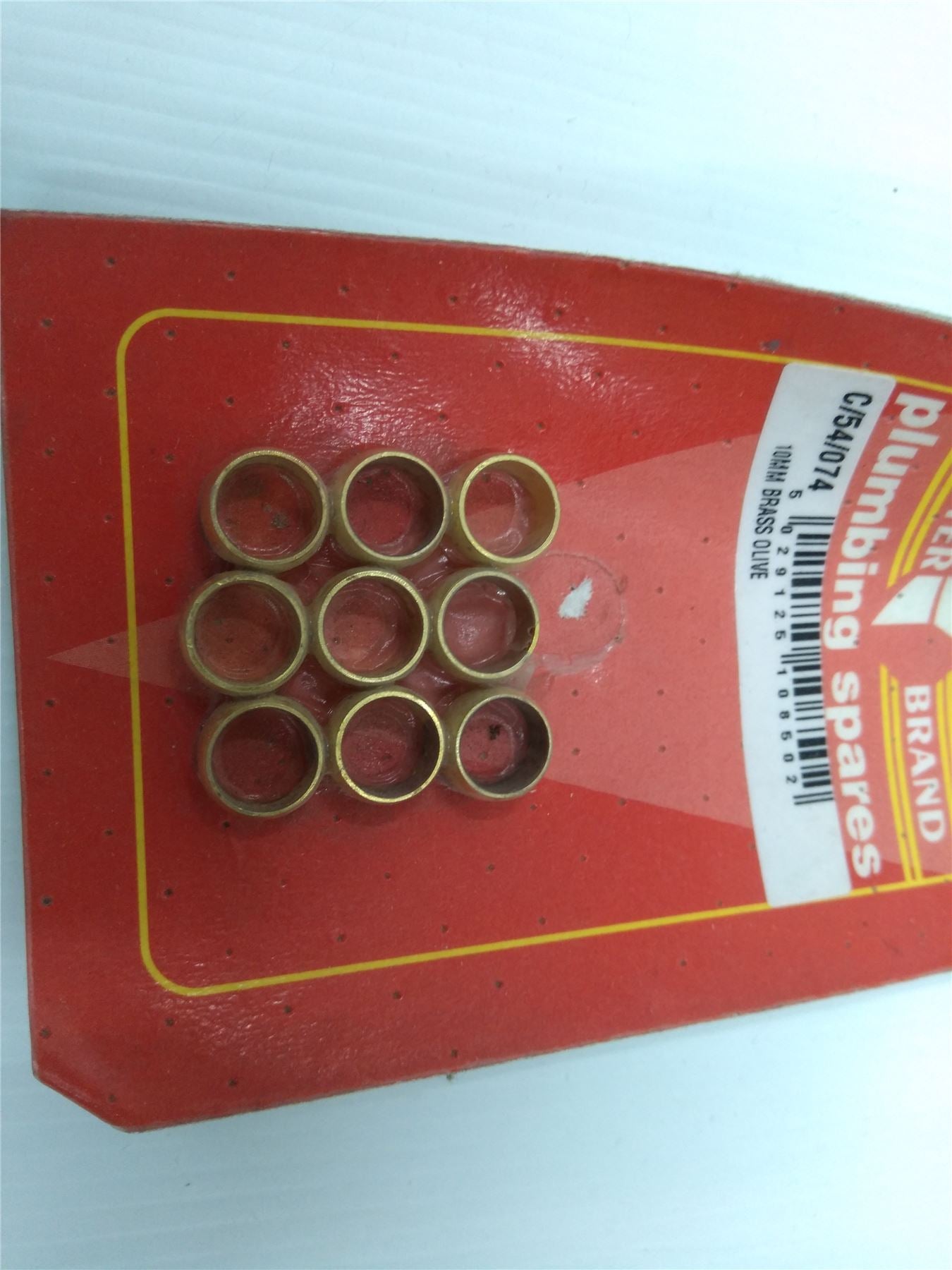NEW CENTER BRAND 100mm BRASS OLIVES - PACK OF 9