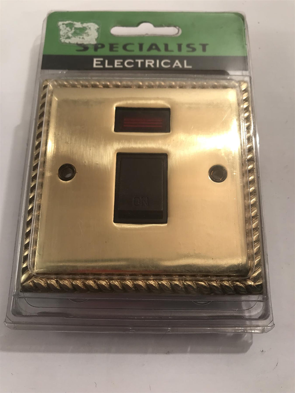 Specialist 20A Double Pole Switch & Neon Georgian Cast Black Insert  SEGC14B