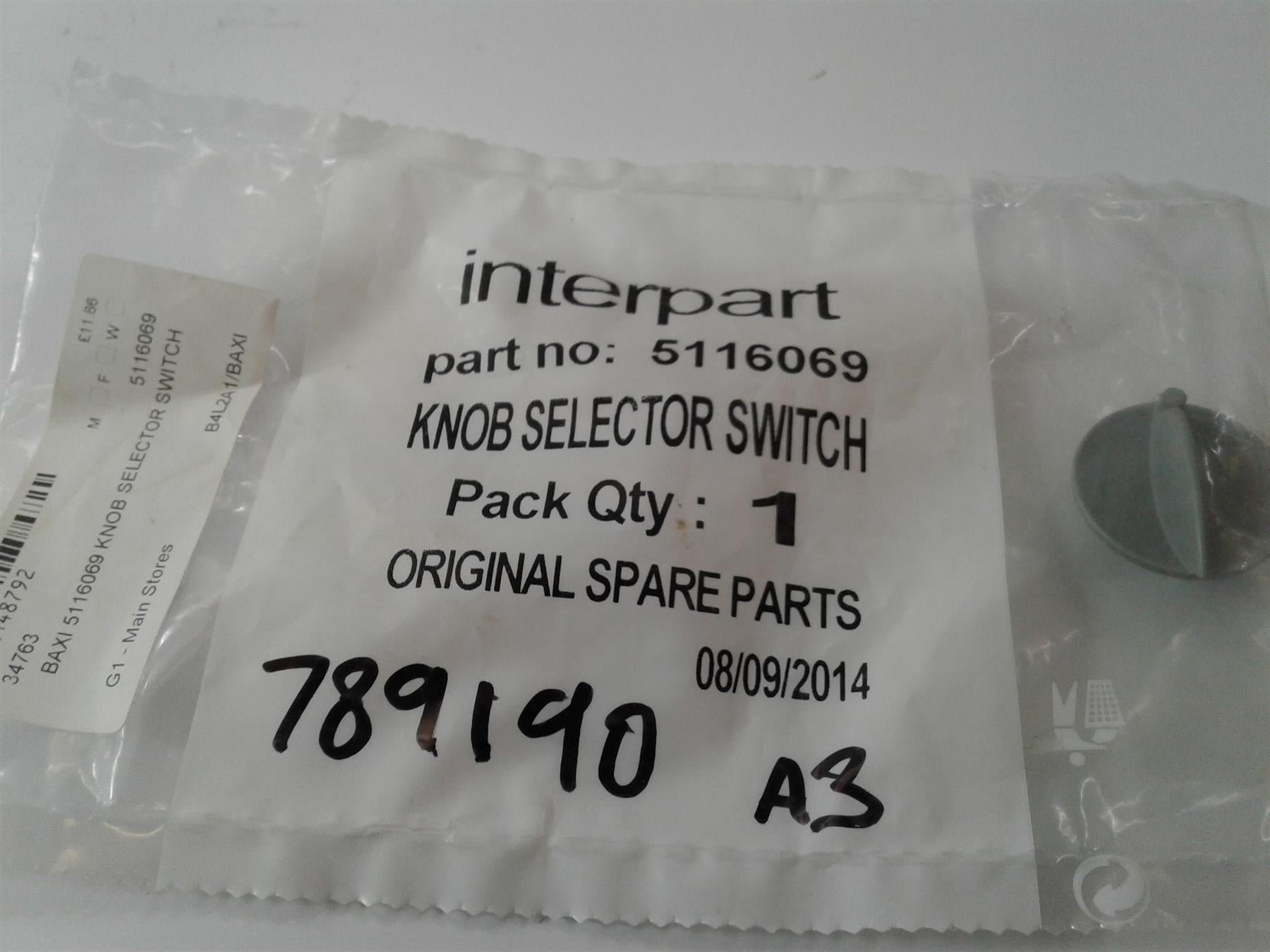 NEW BAXI SELECTOR SWITCH CONTROL KNOB 5116069