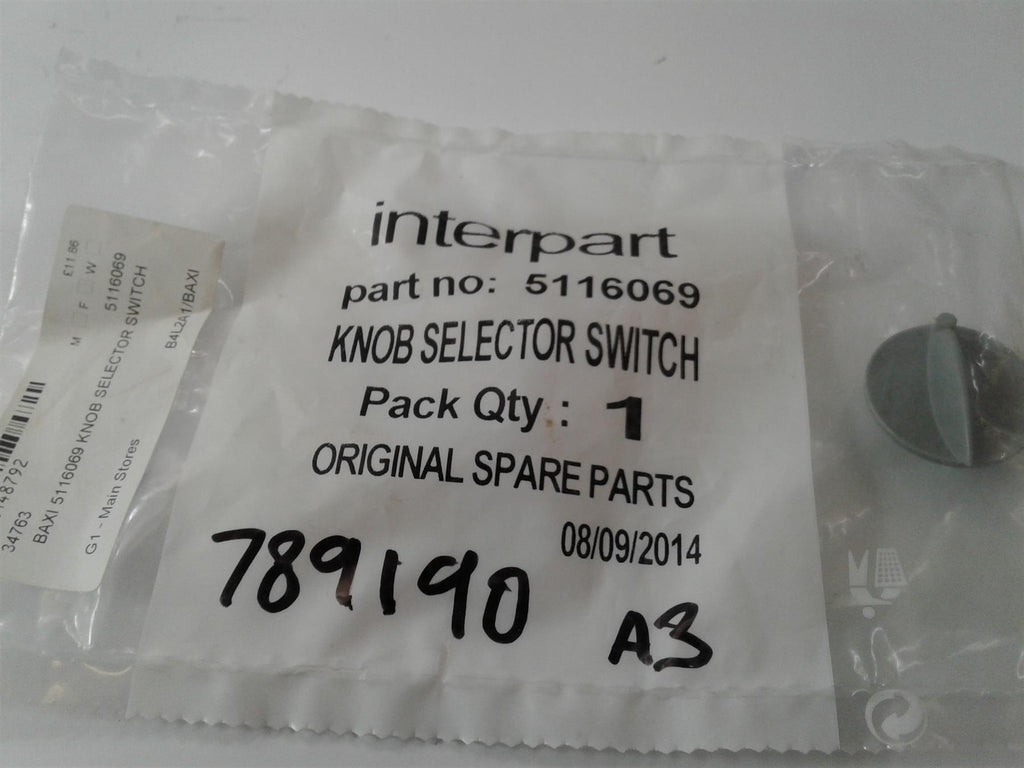 NEW BAXI SELECTOR SWITCH CONTROL KNOB 5116069