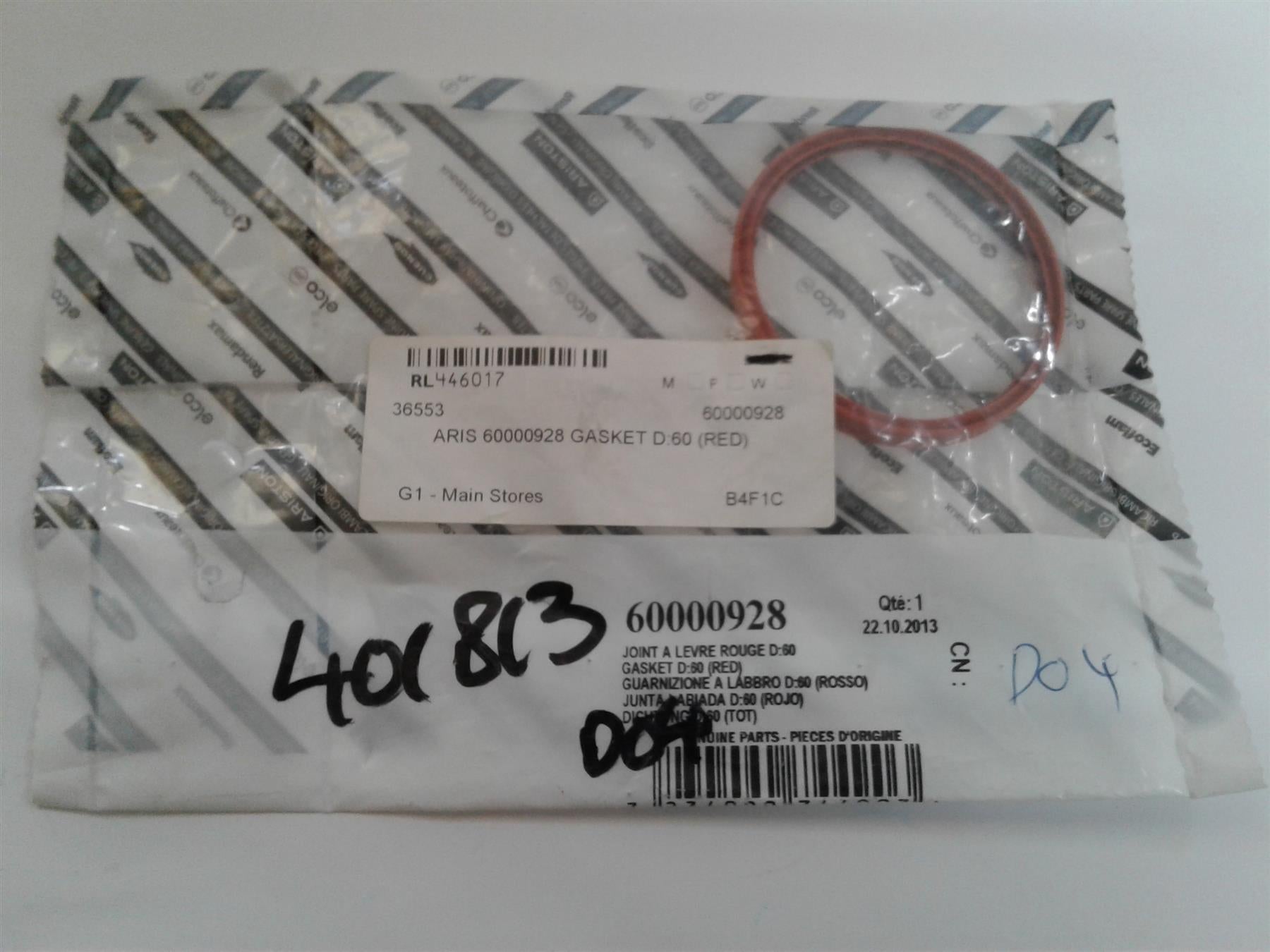 New Ariston 60000928 gasket D:60