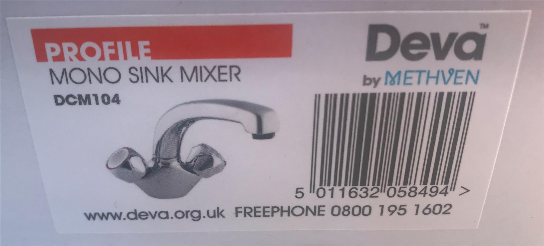 Deva DCM104 Profile Chrome Mono Sink Mixer