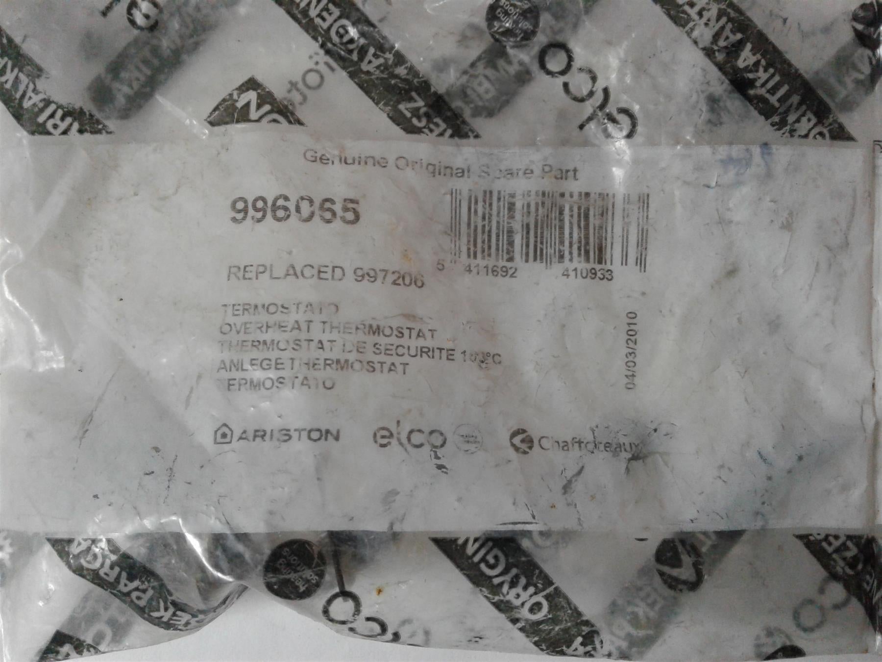 NEW Ariston Genus Overheat Thermostat 996065