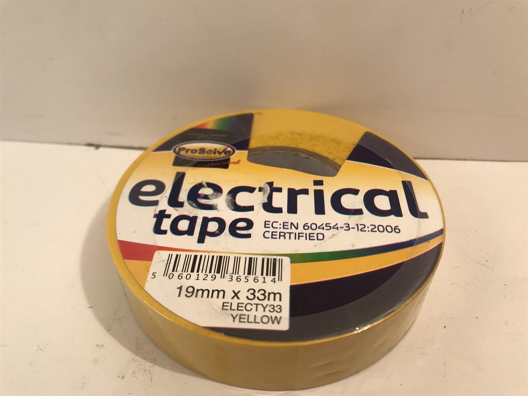 Prosolve Yellow Electrical Tape 19mm x 33m ELECTY33