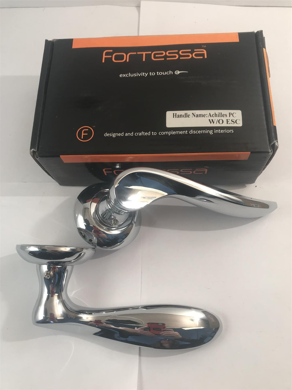 FDPACH-PC Fortessa Achilles Polished Chrome Door Handle On Rose