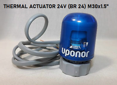 NEW UPONOR THERMAL ACTUATOR 24V M30x1.5 (BR24) BLUE LEAD 1002053