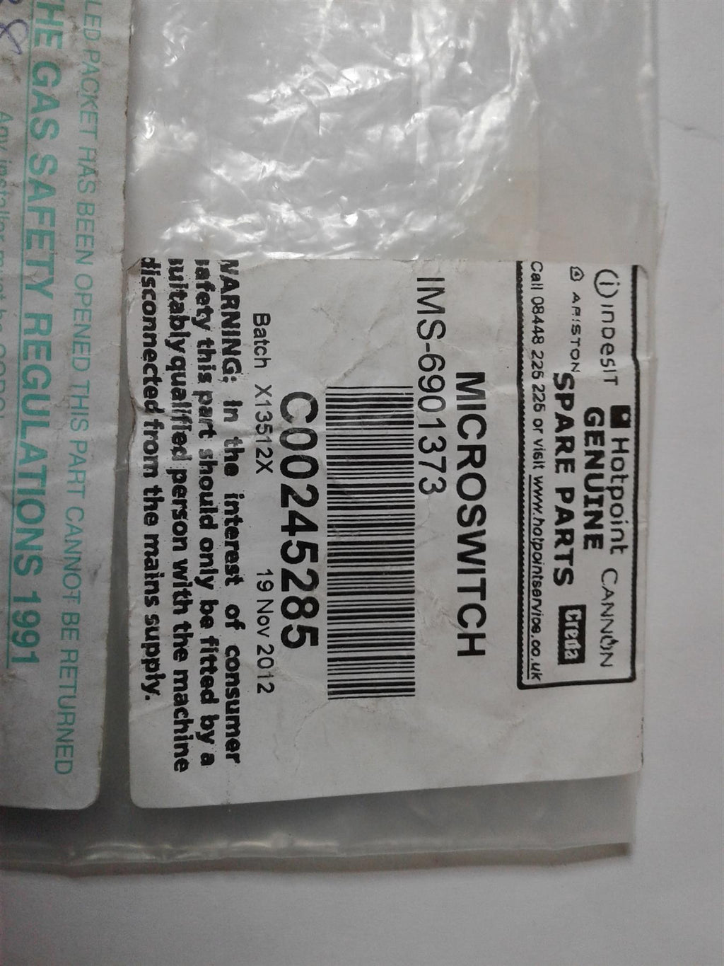 NEW Cannon GAS FIRE Microswitch C00245285 Rhapsody Melody Calypso 6901373