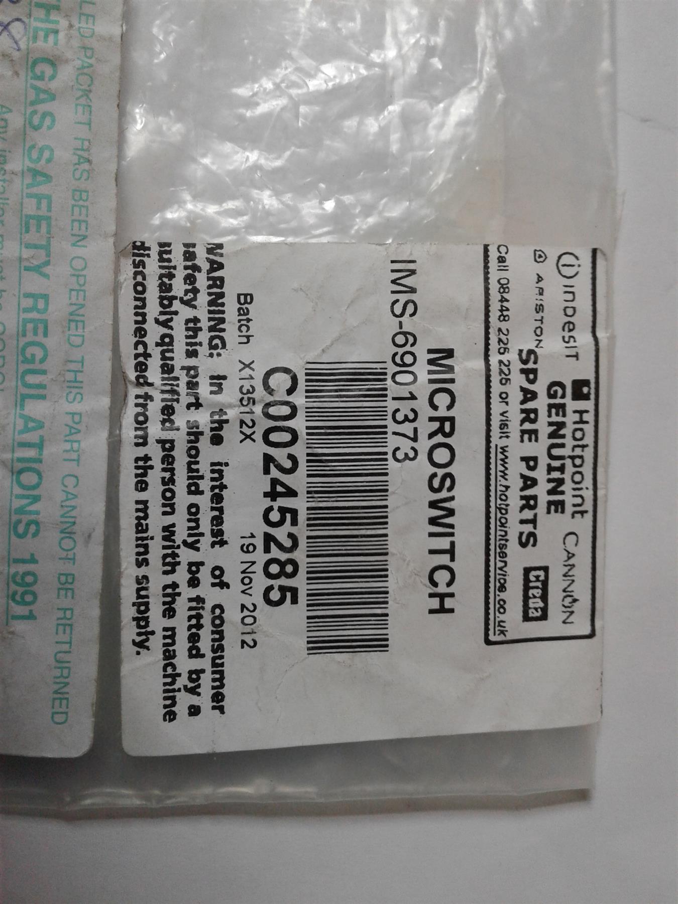 NEW Cannon GAS FIRE Microswitch C00245285 Rhapsody Melody Calypso 6901373