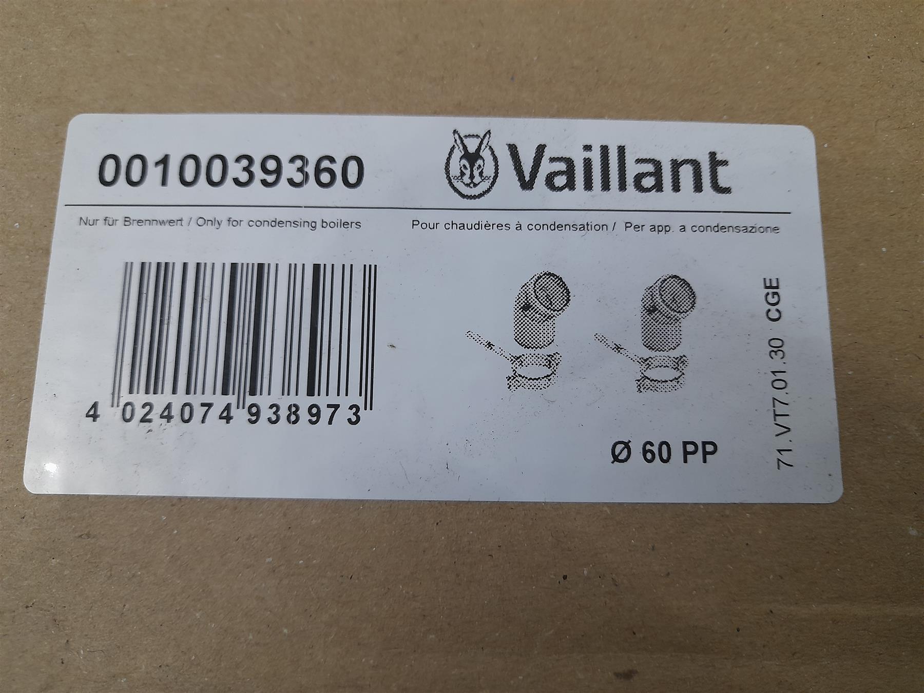 VAILLANT 0010039360 Plume Kit 45 Elbows Pair White
