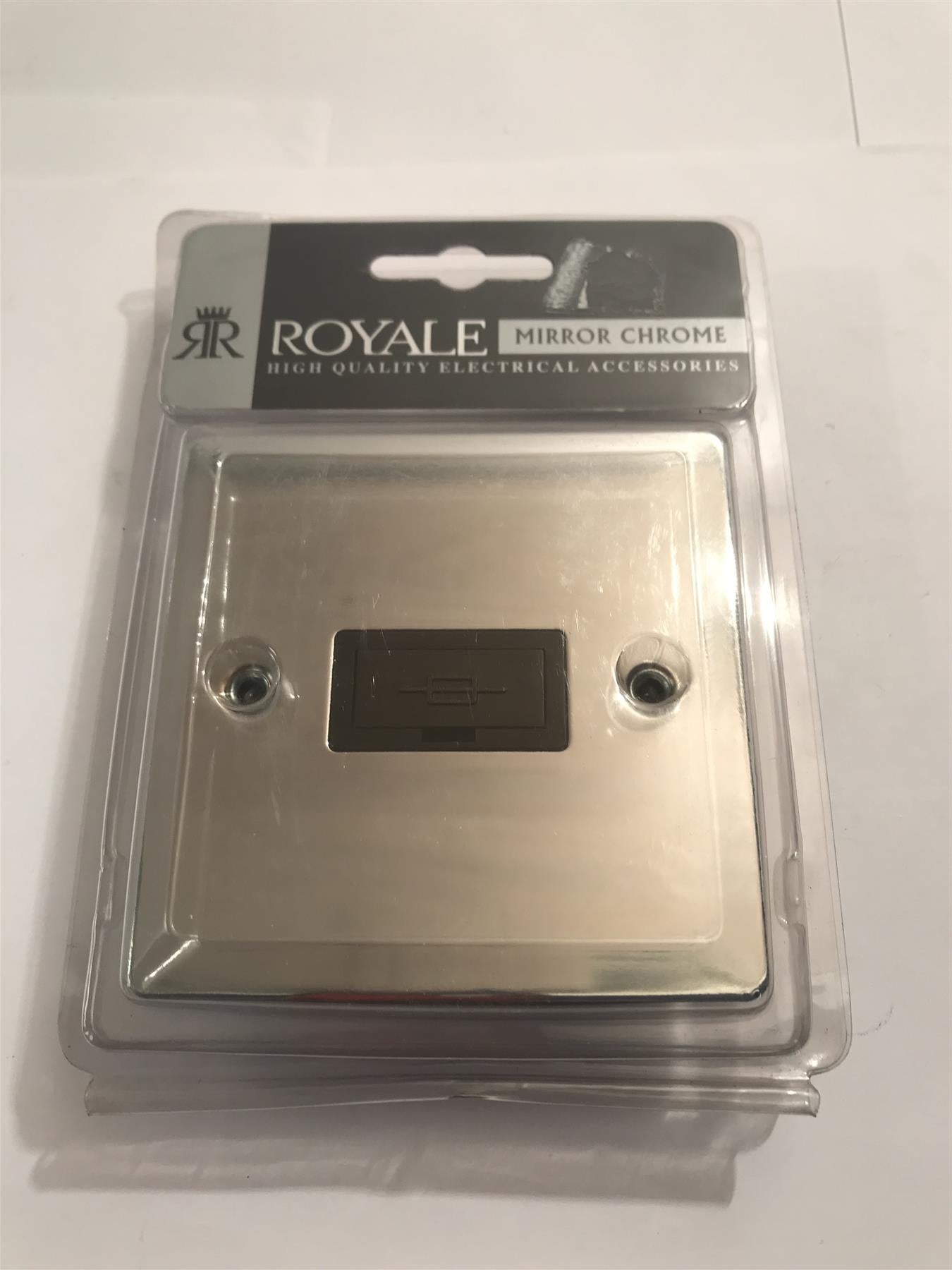 Royale 13a Fused Spur Flat Plate Polished Chrome  YSCP19