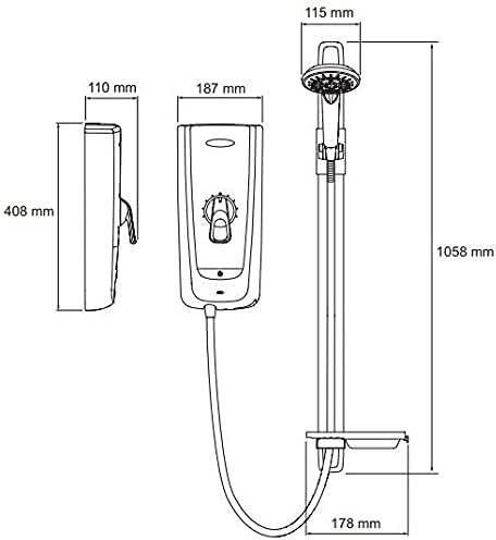 Mira 1.1785.005 8.7kW Thermostatic Electric Shower White
