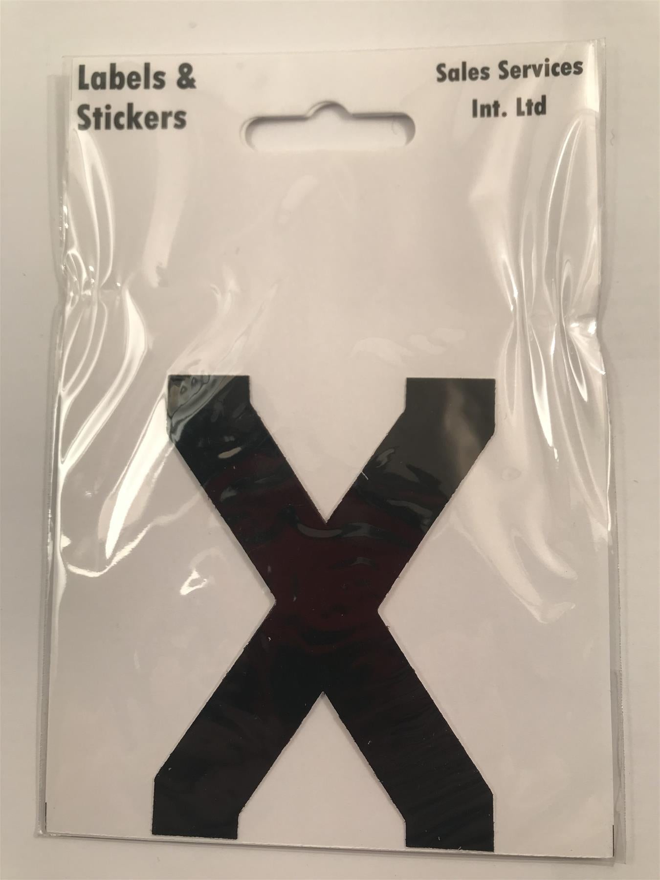 Black Letter X Self Adhesive Waterproof Sticker 8 x 6cm