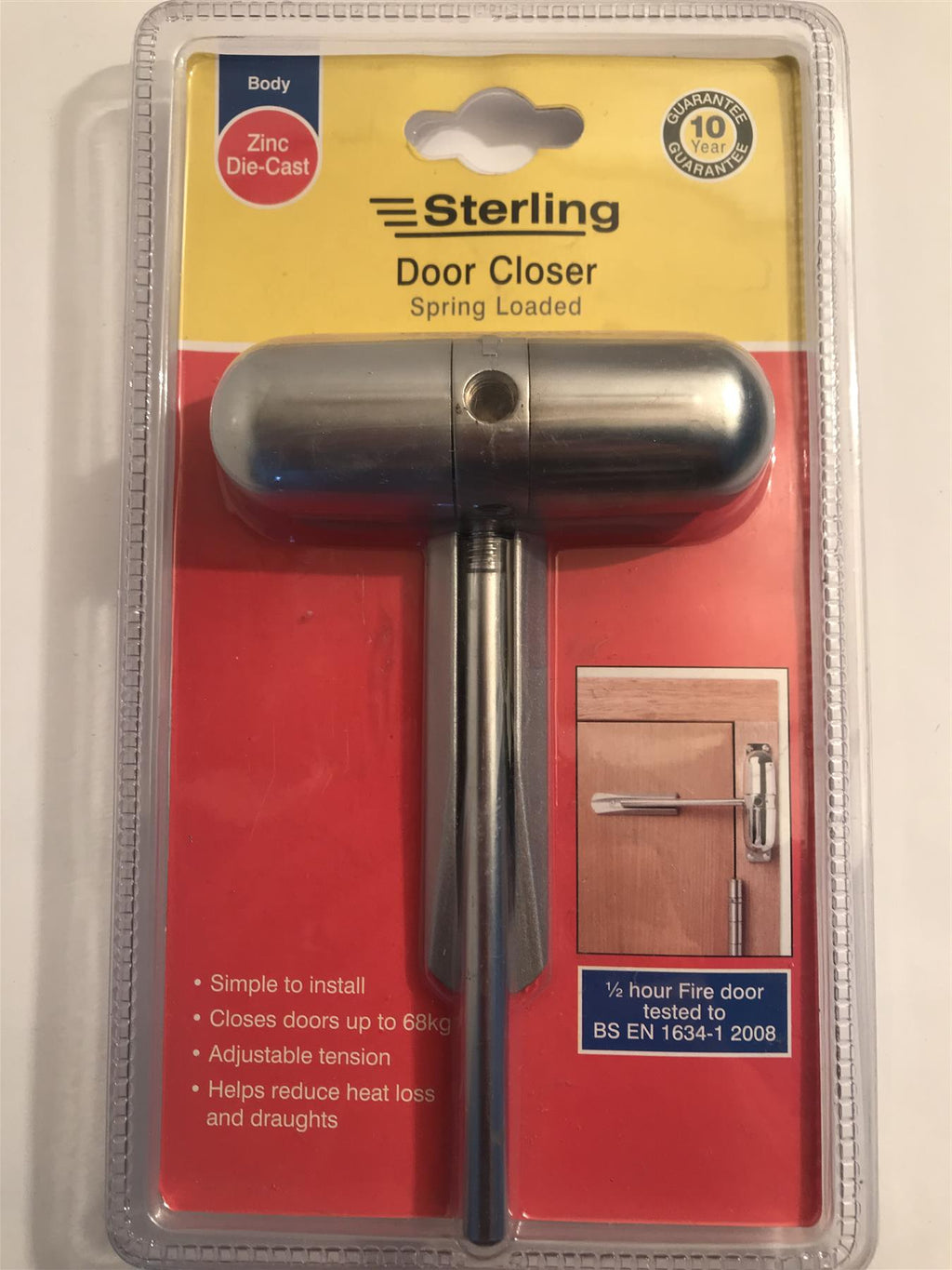 Sterling Spring Loaded Door Closer  Satin Chrome  DCSC217