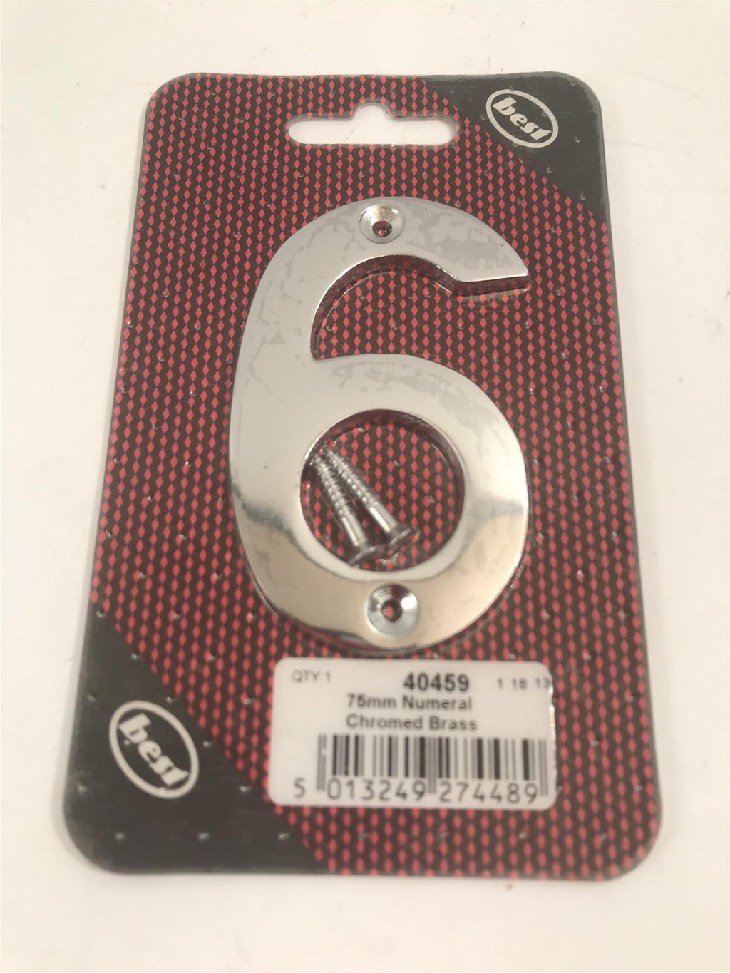 Best 75mm 3" Chromed Brass No. 6  with screws  -   40459