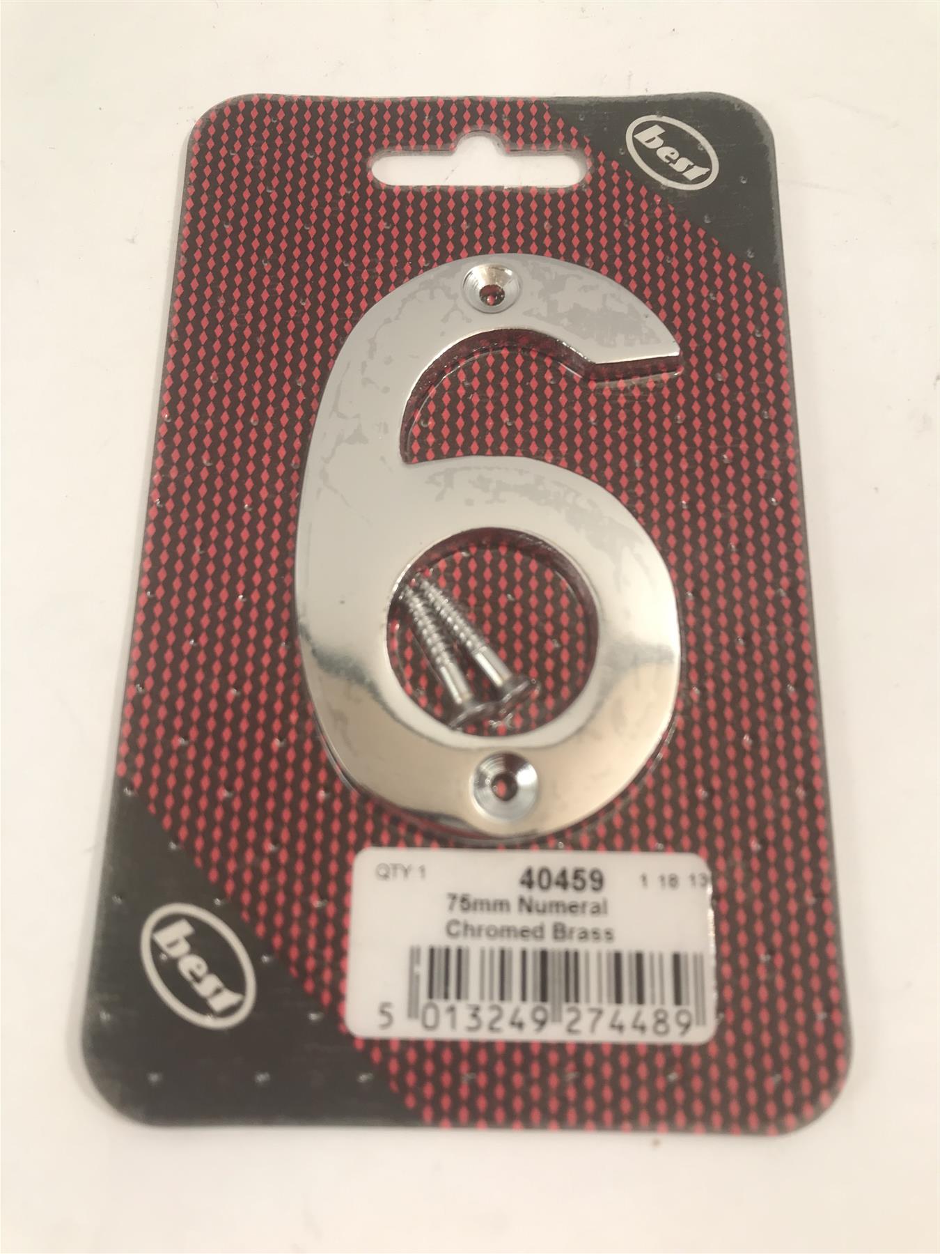 Best 75mm 3" Chromed Brass No. 6  with screws  -   40459