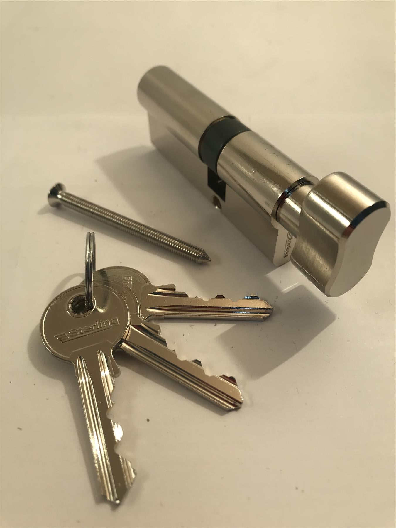 Sterling ETN3045 Euro 5 Pin Cylinder Thumb Turn 75mm (30x45), Polished Nickel