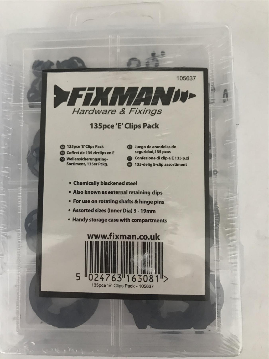 Fixman 135pce 'E' Clips Pack 105637
