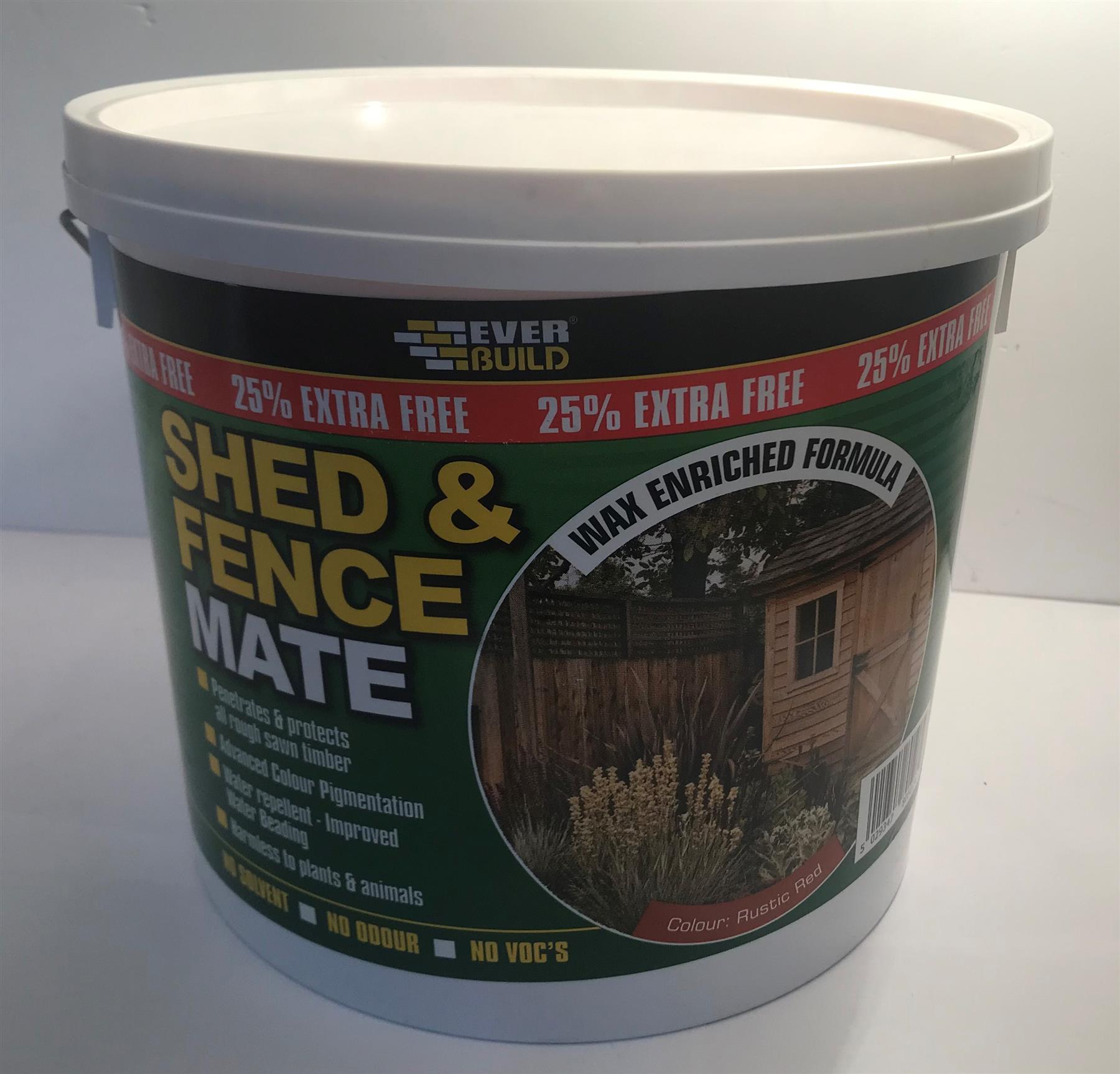 Everbuild Shed and Fence Mate Rustic Red 5 Litre