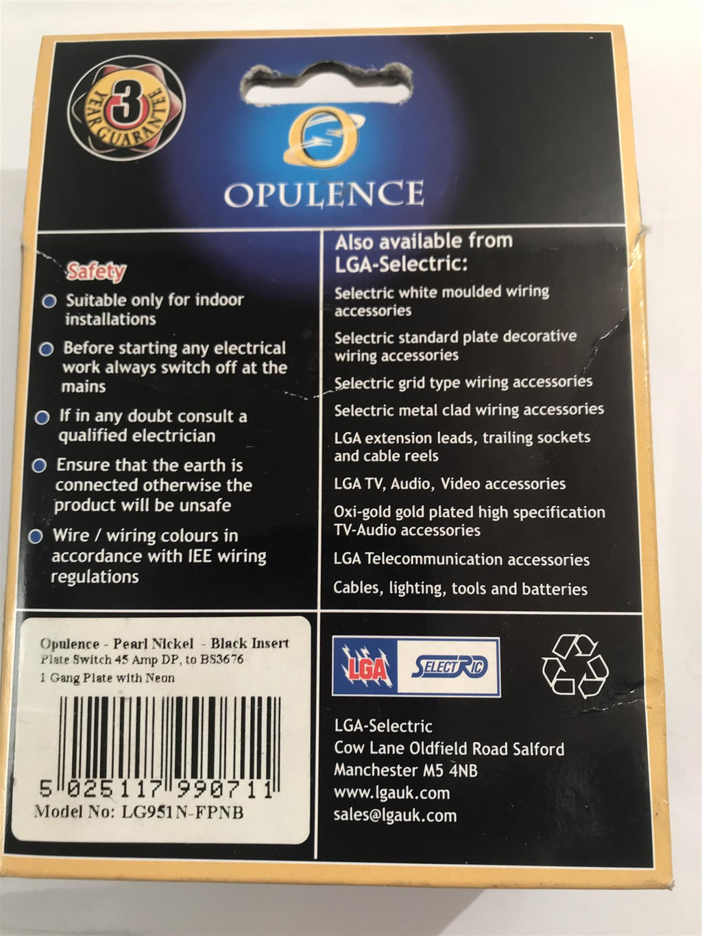 Opulence 45 amp DP Switch 1 Gang Neon Pearl/Nickel Black Insert  LG951N-FPNB